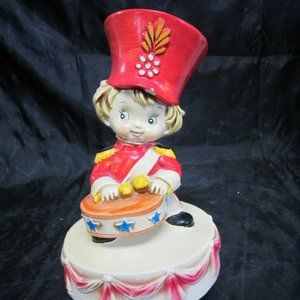 VINTAGE 70'S BERMAN & ANDERSON INC MUSICAL SPINNING DRUMMER BOY CHRISTMAS DECOR